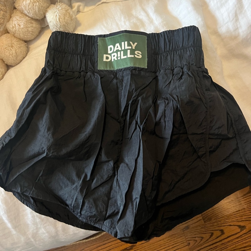 Black Daily Drills Bubble Shorts